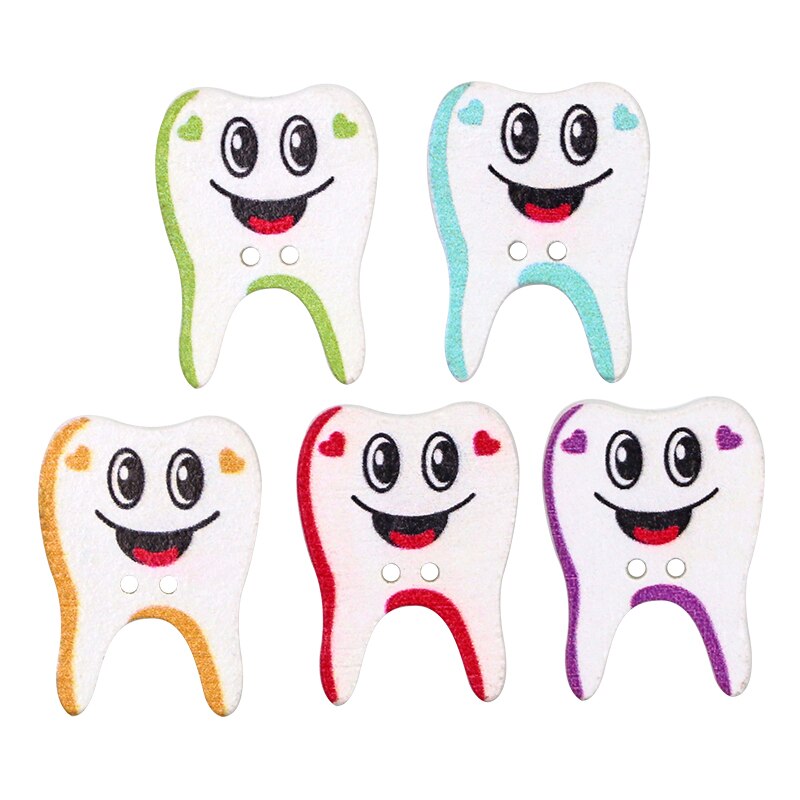 50 Stuks Dental Tanden Vorm Tand Vorm Knoppen Decoratie Molaire Badge Tandarts Naaien Scrapbooking Accessoires Versiering