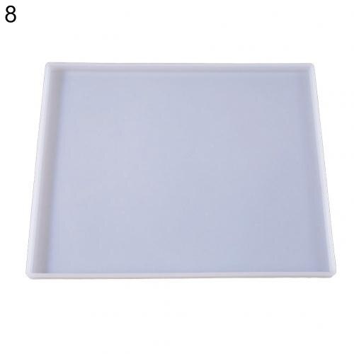 Craft Tray Plate Fruit Bowl Silicone Square Rectangle Shape Resin Mold DIY Tool: 8