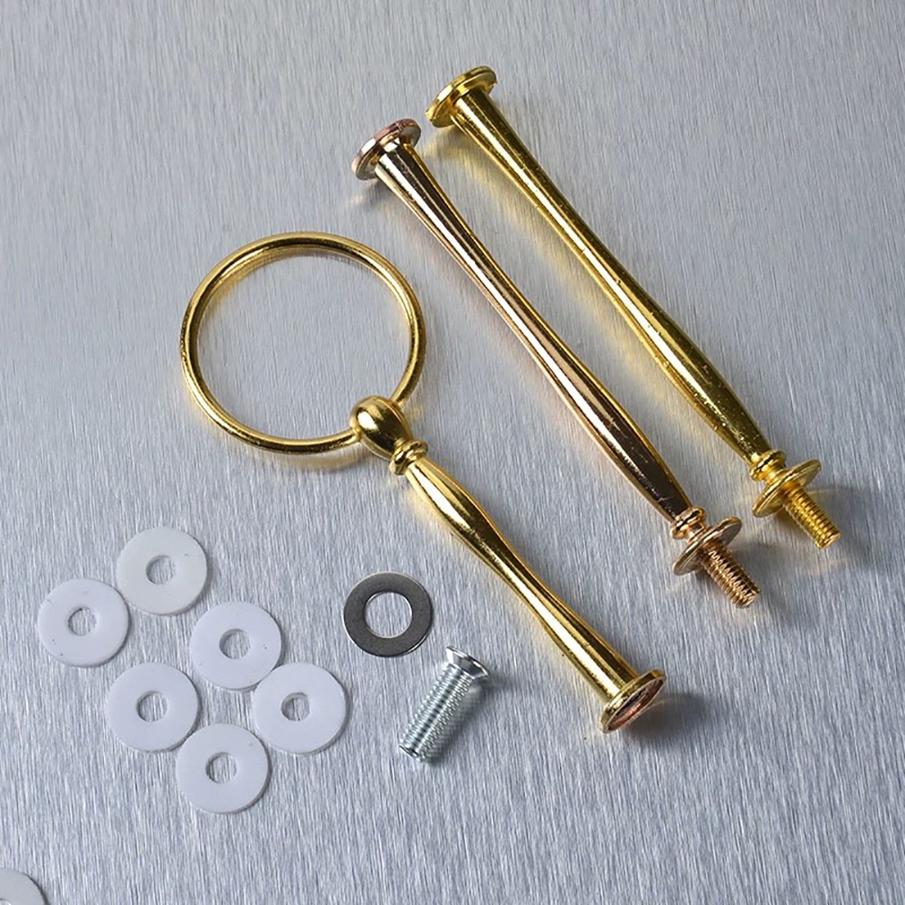 Modischer 2-stufiger 3-stufiger Kuchenplattenständer aus Zinklegierung, Kuchenständer, Kuchentellergriff, abgestuftes Tablett, Kuchen-Cupcake-Halter, Tablett, Ständergriff: Orange