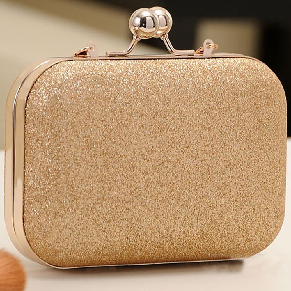 Frauen Taschen Elegante Abend Kupplung Tasche neue weibliche handtasche Doppel Kette Mini für Cocktail Party Silber Einfache Vielseitig