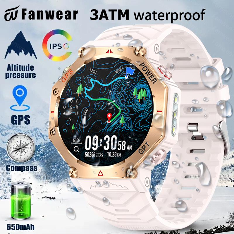 2025 Nuovo sport Militare Smartwatch Da Uomo per Xiaomi T-Rex 3 GPS Astuto Della Vigilanza 5 ATM Impermeabile costruito-in doppio-gruppo musicale GNSS bussola: nero