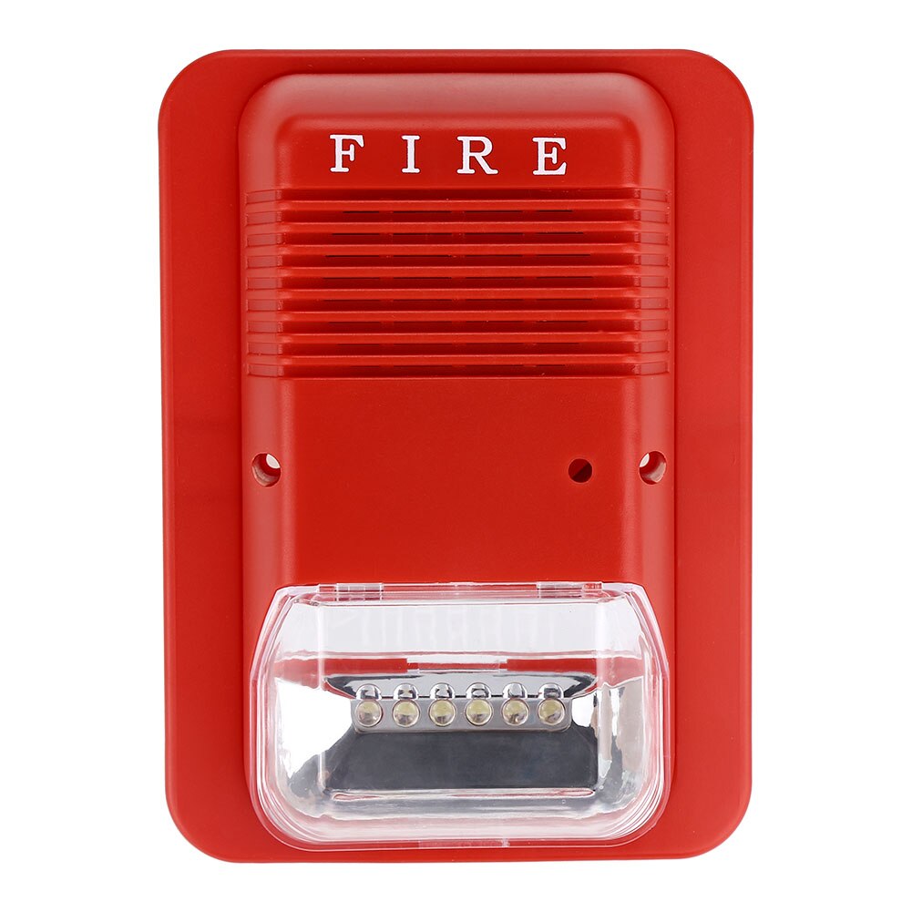 Lyd & lys brandalarm advarsel strobe horn alarm sikkerhedssystem sensor indbyggede lysdioder til hjemmekontor hotelskole