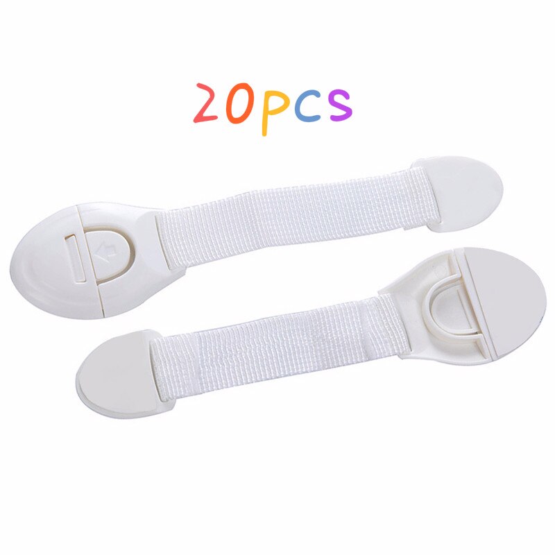 10pcs/Lot Multi-function Child Lock Protection Kids Safety Plastic Protection Safety Lock Cabinet Locks Straps Safety Lock: 20pcs