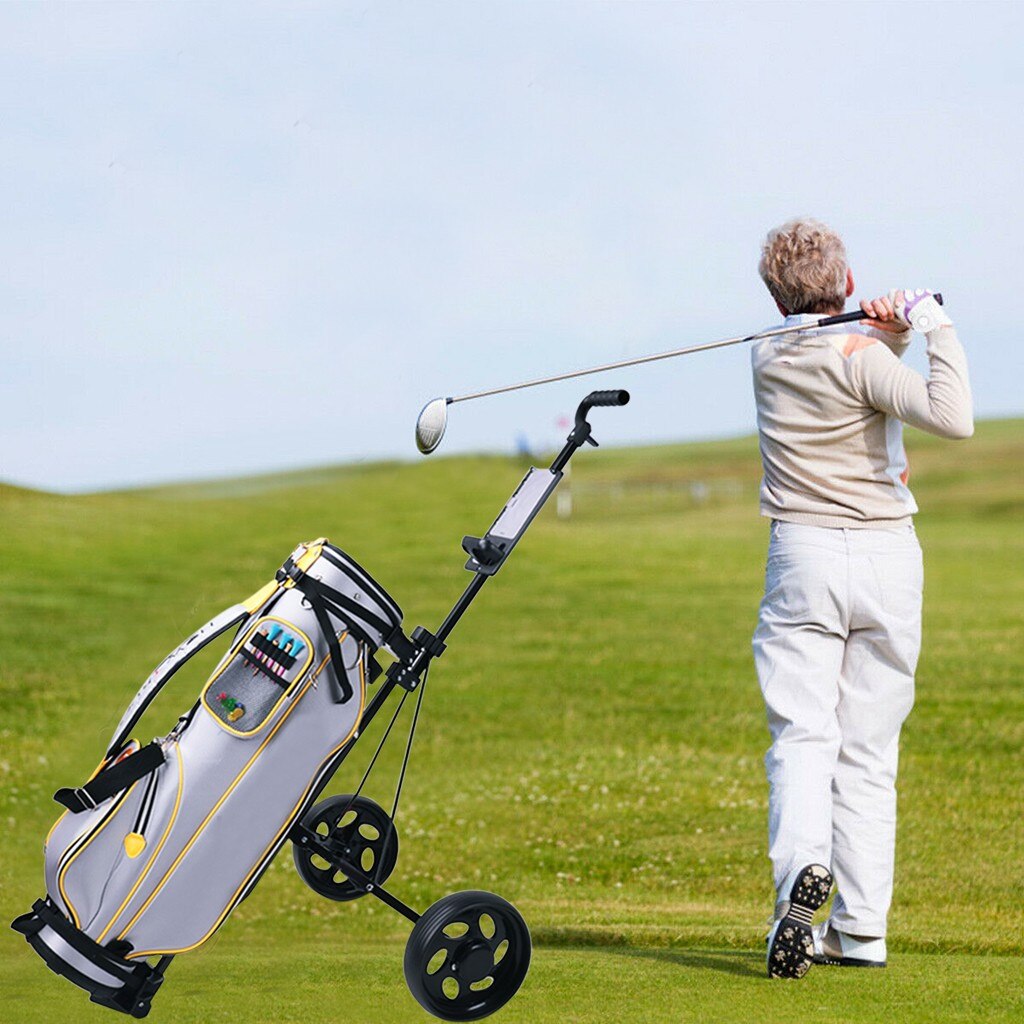 Golf 2-wheeled golf cart light folding bag trolley trolley supplies easy carry and fold Push Pull Golf Cart#0610g30