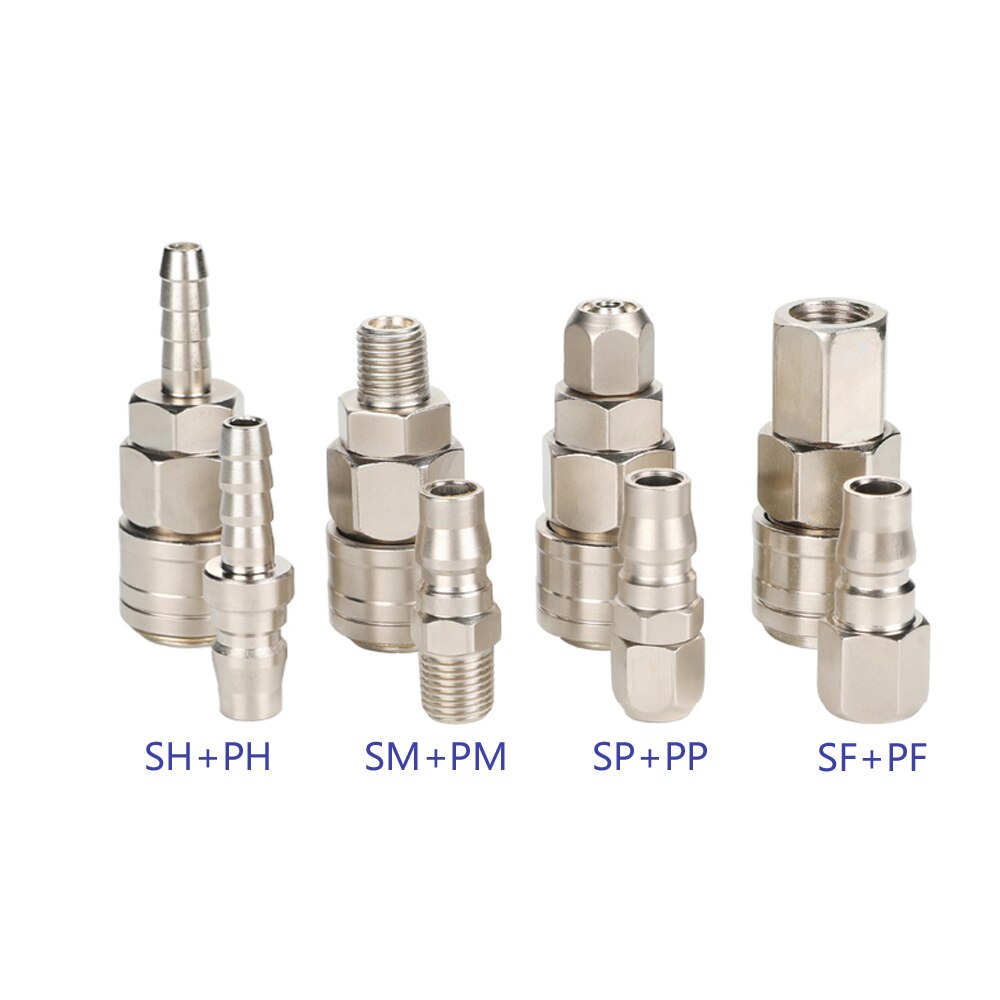 8 STKS BSP 1/2 Pneumatische Luchtkoppeling Plug and Socket Kit, Quick Connect Luchtfittingen, Industrieel Type C, Quick Connect Set