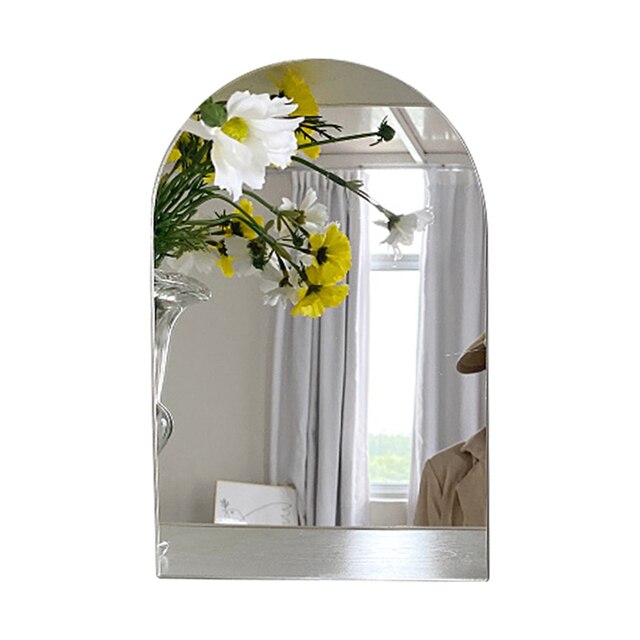 Korean style Makeup Mirror Ins Irregular Acrylic Decorative Mirror Wooden Base Cosmetic de maquillaje Beauty Tools Dropshipping main image 0
