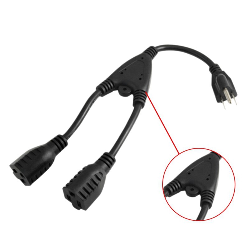 Power Cord Extension Distribution Line, 1 / 2 Male and Female Power Cord Household Computer Adapter Display Appliance Conversion