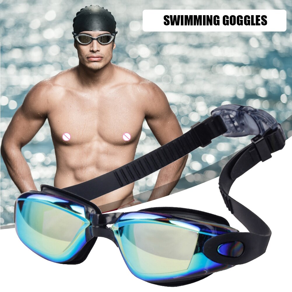 Waterdicht Anti-Uv Bril Met Oordoppen Verstelbare Zwembril Neusklem Mannen Vrouwen Water Sportbrillen