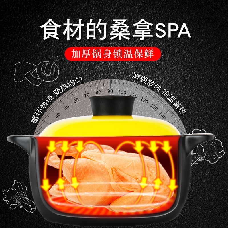 2.5L Koreaanse Hittebestendig Soep Braadpan Hoge Temperatuur Open Vlam Gas Hittebestendige Porselein Braadpan