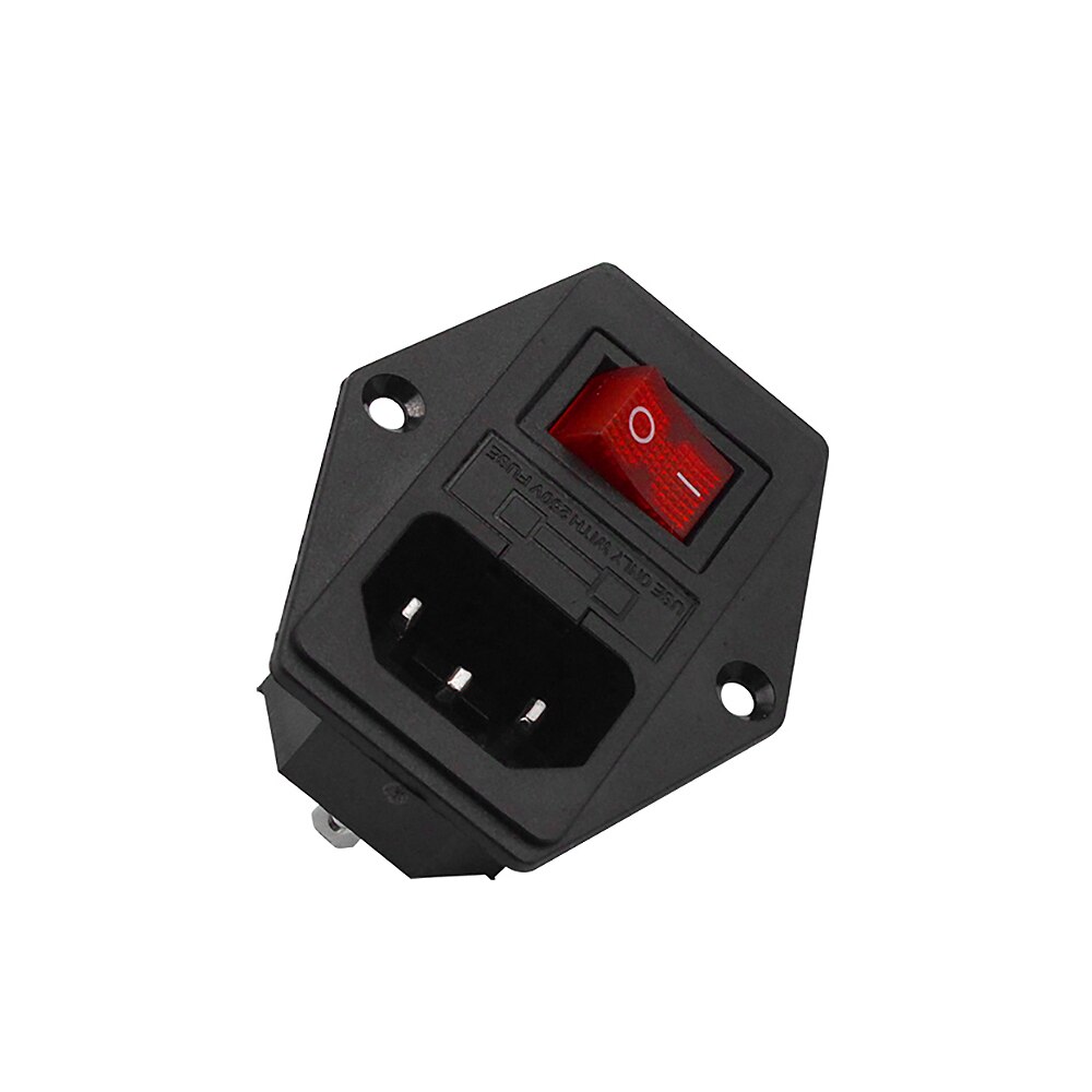 3D Printer Parts 220V/110V 6A Power Supply Switch Male Socket with Fuse for DIY Accessories: Rocker