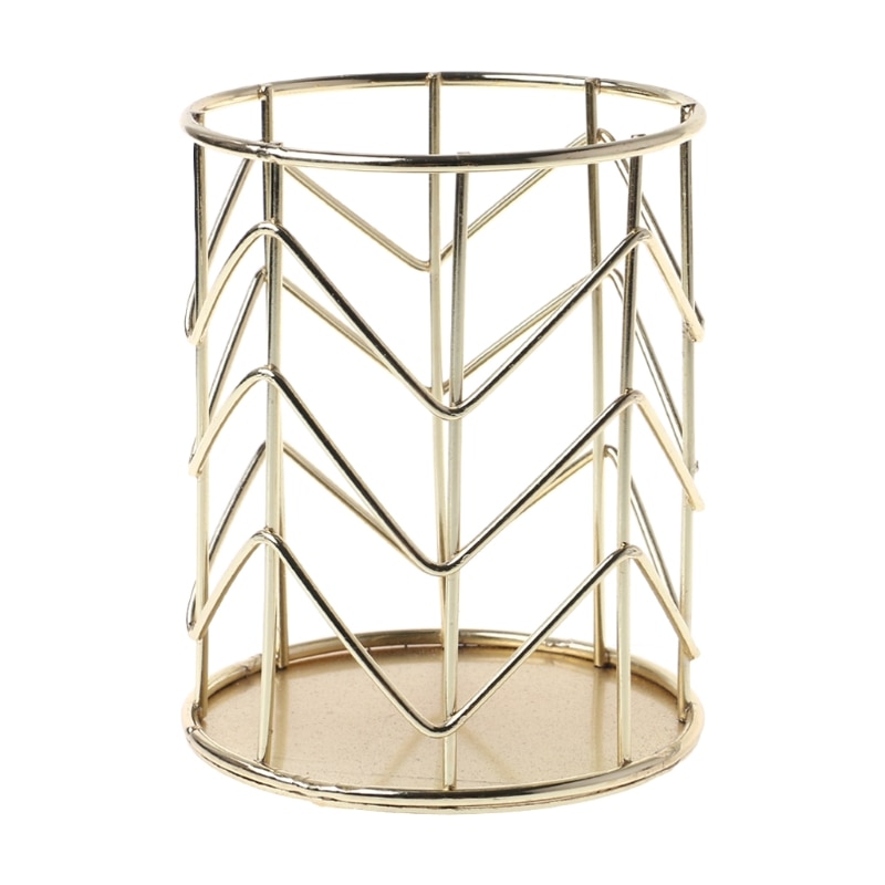 Rose Gold Pen Pencil Pot Holder Container Organizer Home Desk Stationery Decor AUG-30B