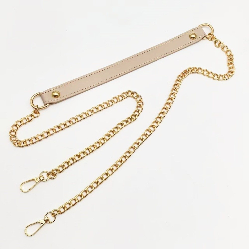Hoogwaardige schouderriem van pu-leer, enkele vervangende riem, kettingtasaccessoires, stressverlichting: Goud