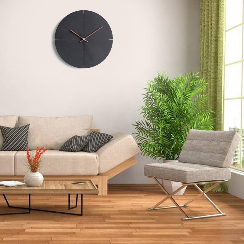 Reloj de pared de madera minimalista nórdico, Relojes de pared de madera con personalidad para sala de estar, Relojes de pared silenciosos para decoración del hogar