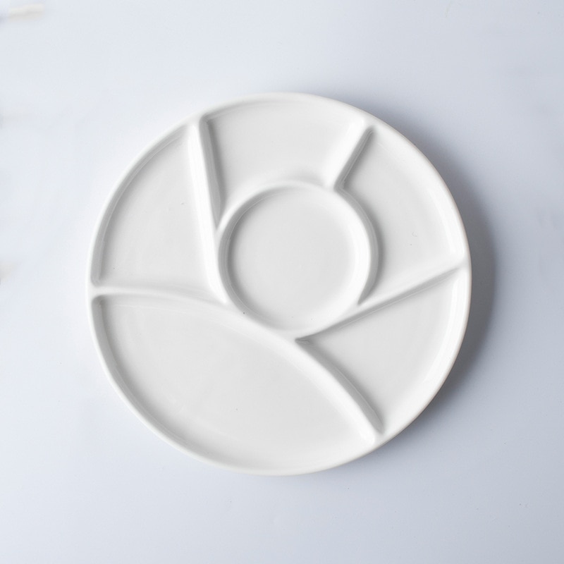 Jingdezhen paleta de cerâmica pintura aquarela multi grade branca de porcelana suprimentos de arte prato de pintura e pintura dourada: Large palette