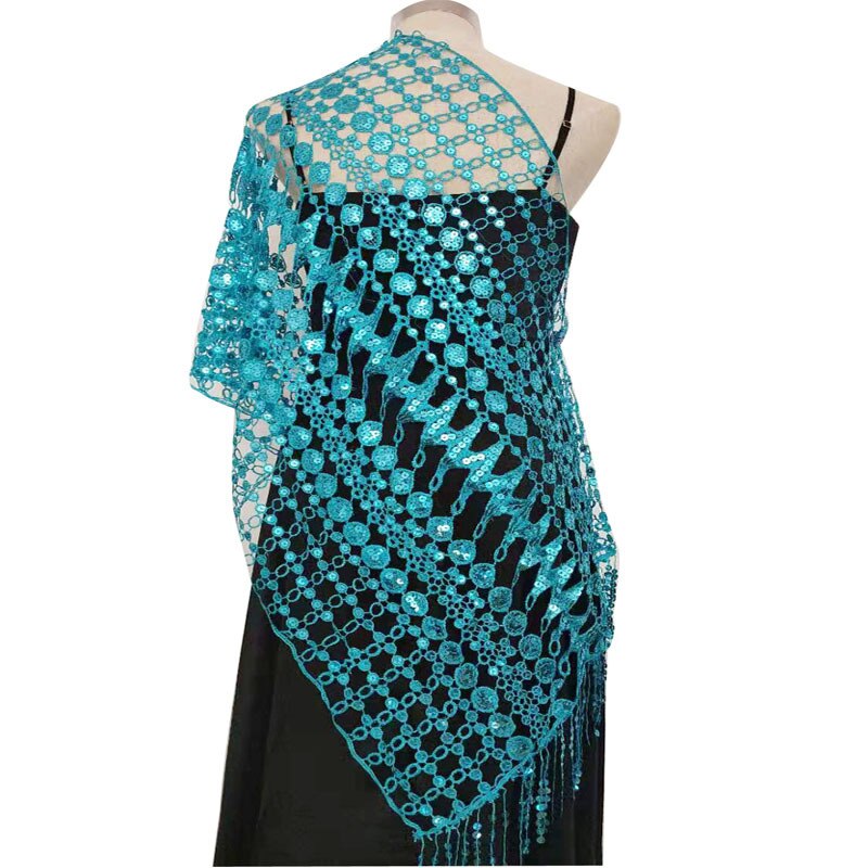 Aftonklänningar sjalar & omslag kvinnor paljetter glitter halsduk bröllop cape brudtärna brudklänning sjal foulard femme dam sjalar