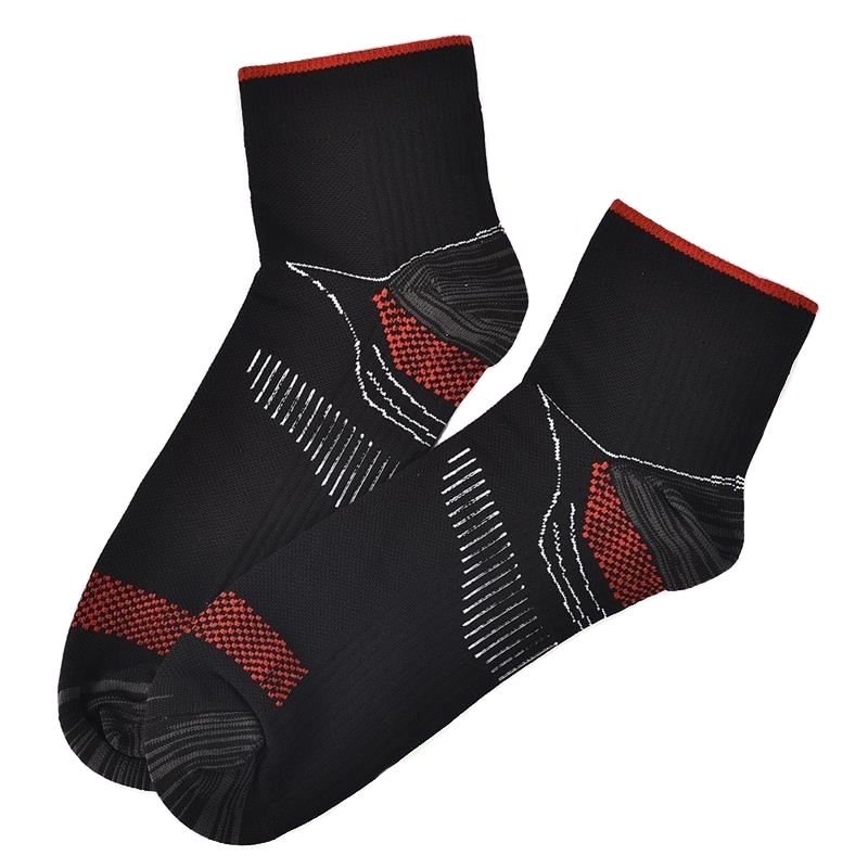 1 paio di calzini per fascite plantare con supporto per l'arco plantare per uomini e donne - I migliori calzini a compressione alla caviglia per alleviare il dolore al piede e al tallone -: M / Rosso