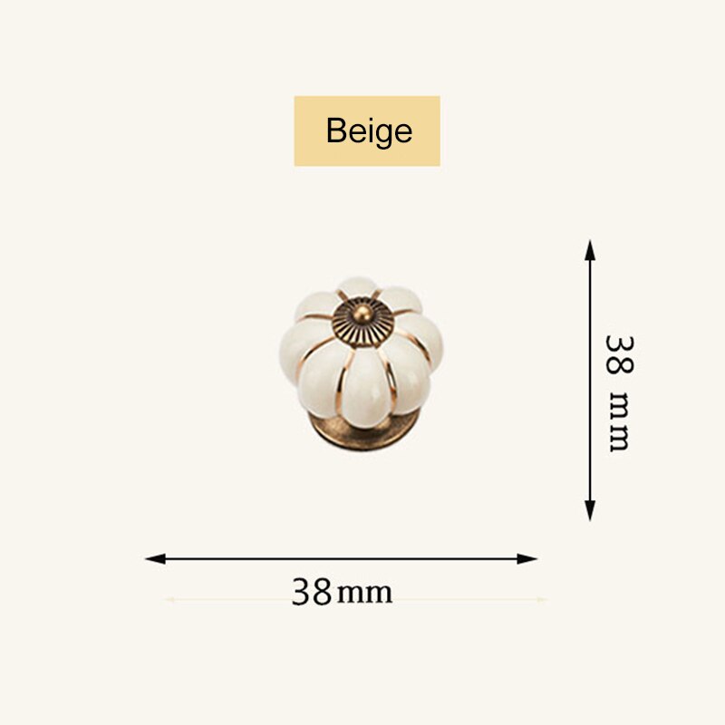 2 Stks/set Vintage Pompoen Keramische Deurknoppen Kast Lade Kast Keuken Pull Lbe: beige