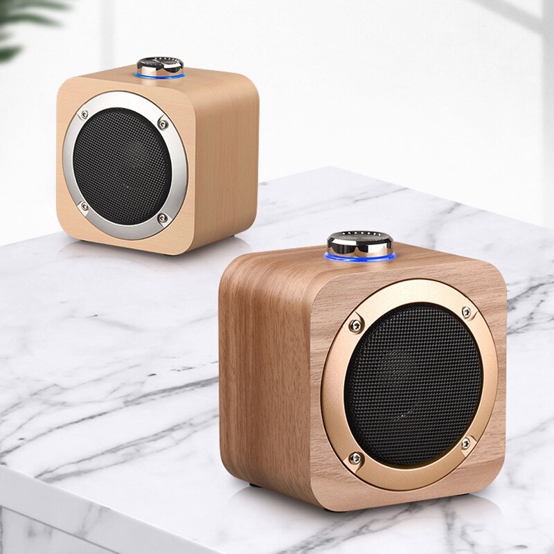 Q1B Draadloze Houten Bluetooth Speaker Button 3 Inch Audio Ondersteuning Tws