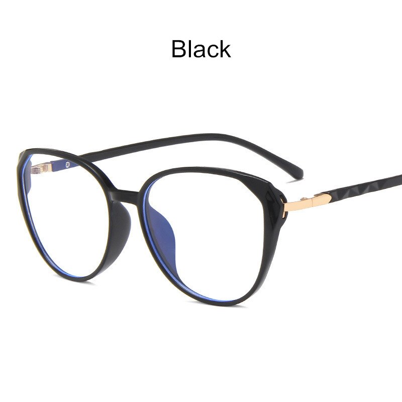 Anti-Blue Light Optical Myopia Eyeglasses Women Computer Prescription Glasses Classic Square Plastic Frame Tr90: Black