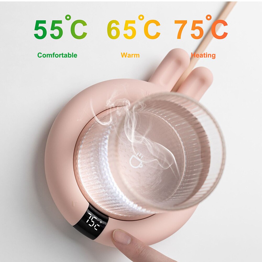 Mini Heating Coasters USB Charging Warmer LED Display Fast Heater 5 Levels Adjustment Constant Temperature Cup Warmer Mug Mat