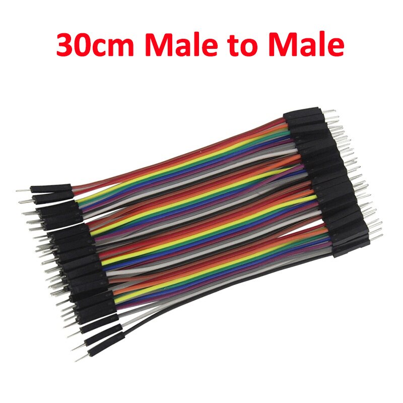 Aokin dupont cabo 10cm 20cm 30cm macho macho fêmea fêmea-fêmea jumper fio conector dupont cabo para arduino: 30cm 40pcs M-M