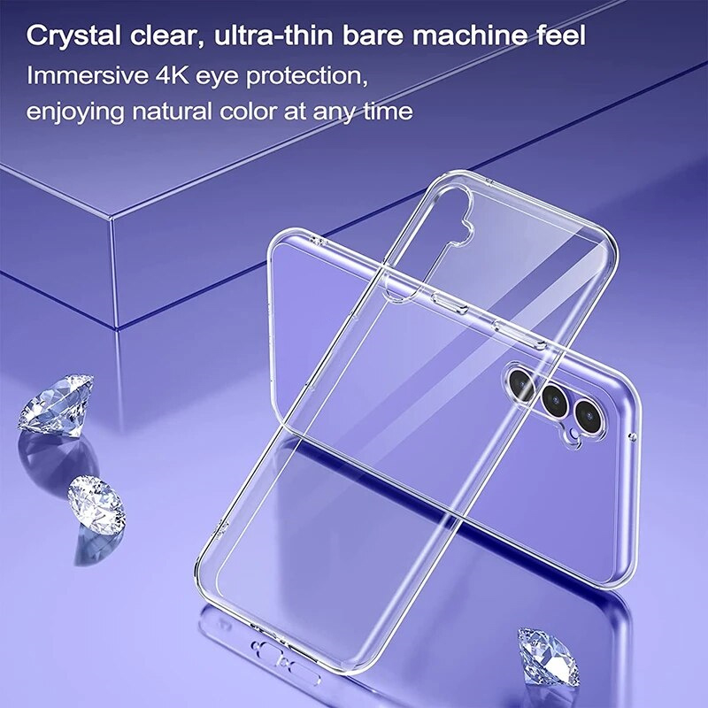 Coque transparente mince pour Samsung Galaxy A54 A34 A14 A24 5G A52 A13 A53 A51 A33 A71 A12 A32 A52S Coque transparente en silicone TPU