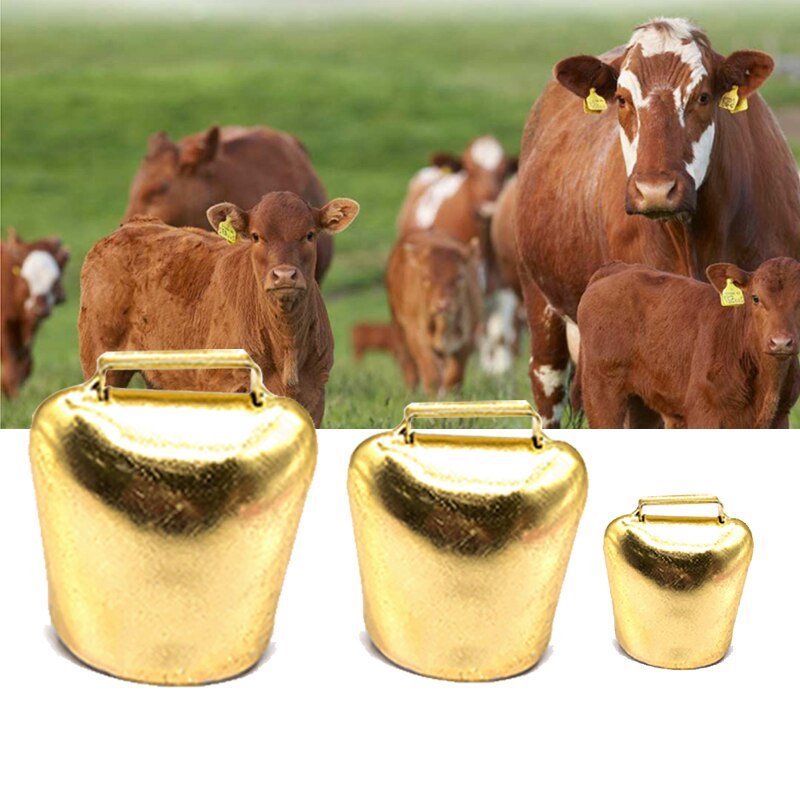 Cloches en cuivre pour vache, cheval, mouton, brouillage, grande cloche épaissie en cuivre pour le bétail, pour éviter la perte, 1 pièce