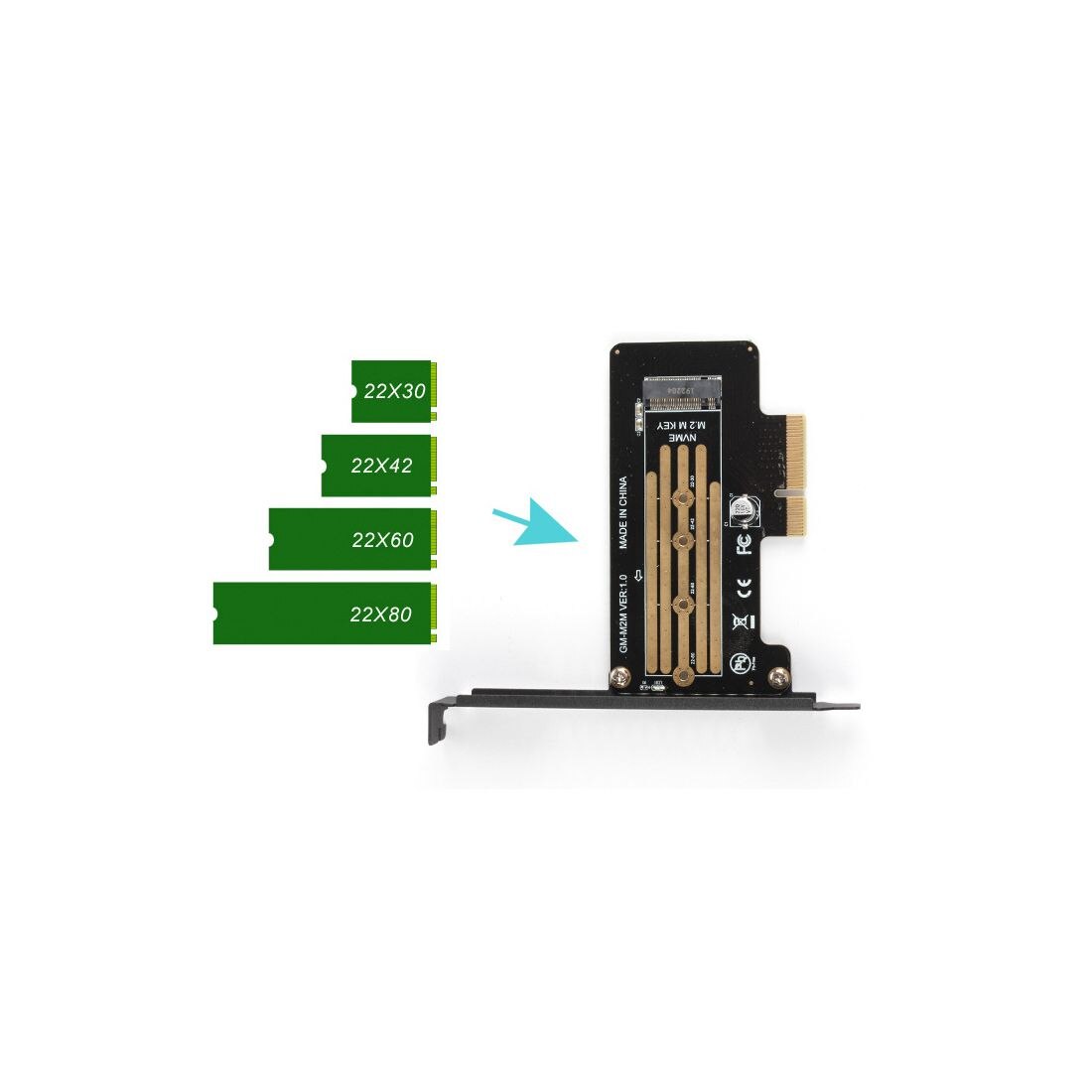 XT-XINTE PCIE zu M2 Festplatte Adapter Schnittstelle Erweiterung Karten PCI-E X4 3,0 M.2 SSD für NVME Protokoll 2230/2242/2260/2280