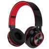 SIFREE Wireless Headphones - Bluetooth 5.0 Headset - Foldable with Mic - TF Card & FM Radio Support: Black Red