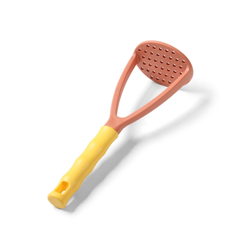 Potato Masher Potato Ricer Masher Non Stick Handheld Kitchen Masher Vegetable Fruit Masher for Food Bean Avocado Gadgets: Yellow coffee