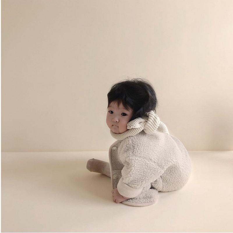 Vinter koreansk børn tøj baby piger drenge uldfrakke hætteklædte børn varm fløjl jakke baby outwear spædbarn børnetøj