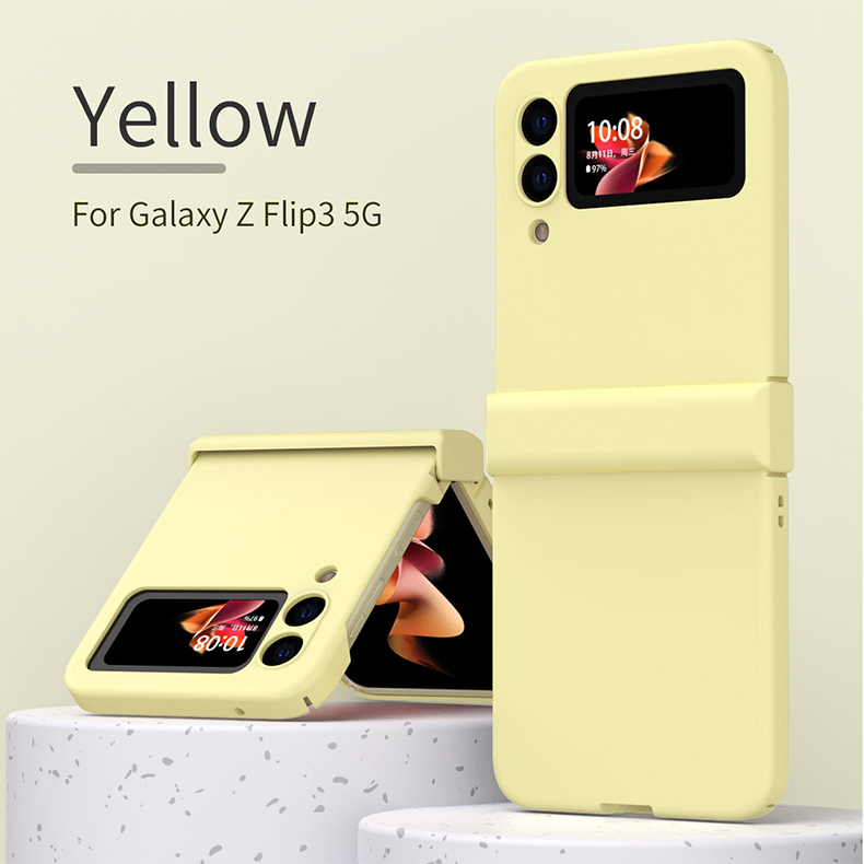 Candy Kleur Siliconen Case Voor Samsung Galaxy Z Flip 3 5G Vouwen Shockproof Skin Telefoon Cover Voor Samsung Z flip3: yellow