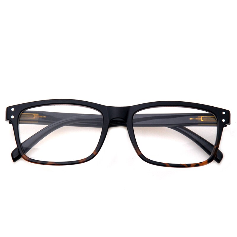 Henotin Lesebrille männer und frauen retro Frühling Scharnier rechteckigen rahmen brillen enthalten sonne leser: demi Schwarz / +200