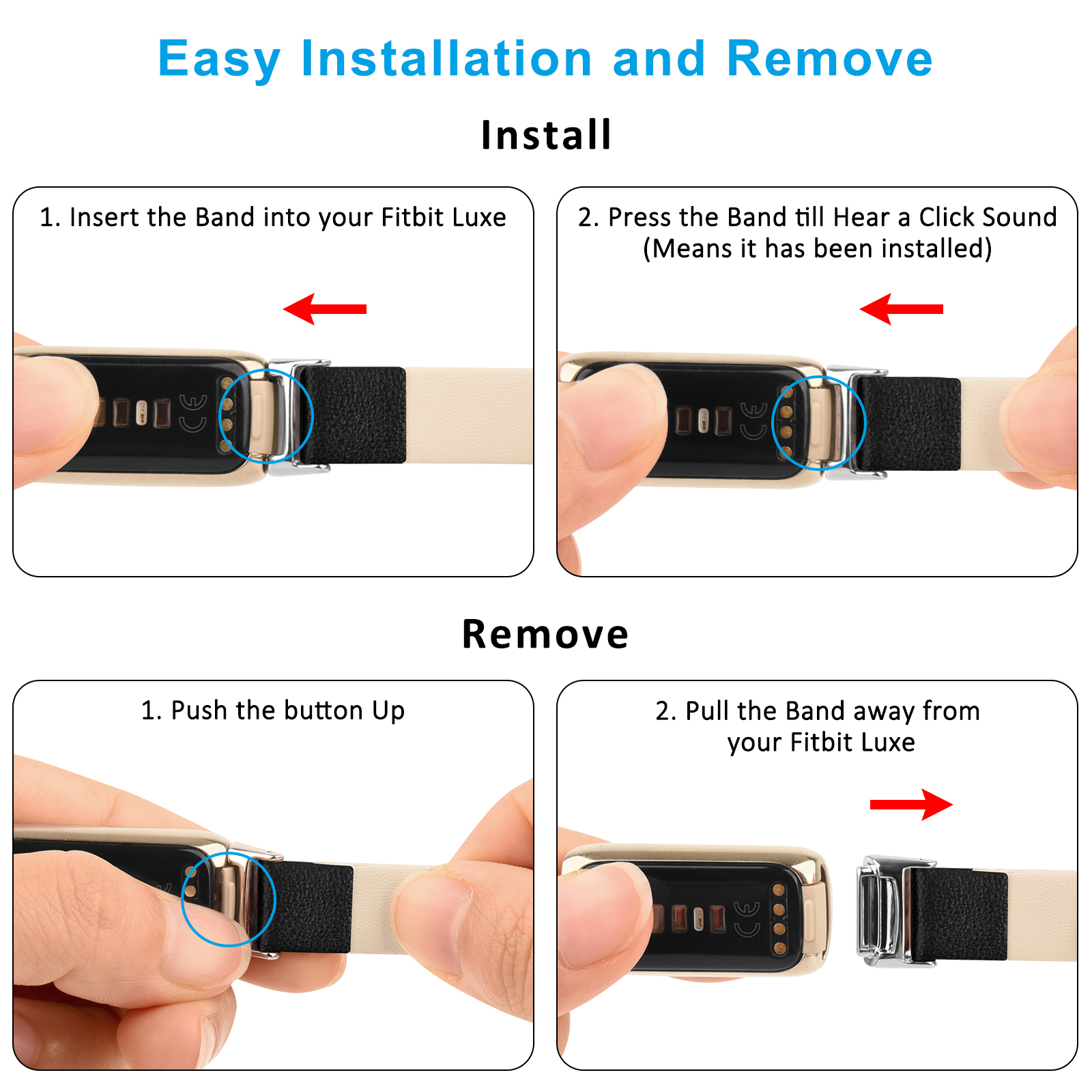 Til fitbit luxe-rem ekte lærrem justerbar klokkereim erstatningsarmbånd til fitbit luxe-armbånd armbånd korrea
