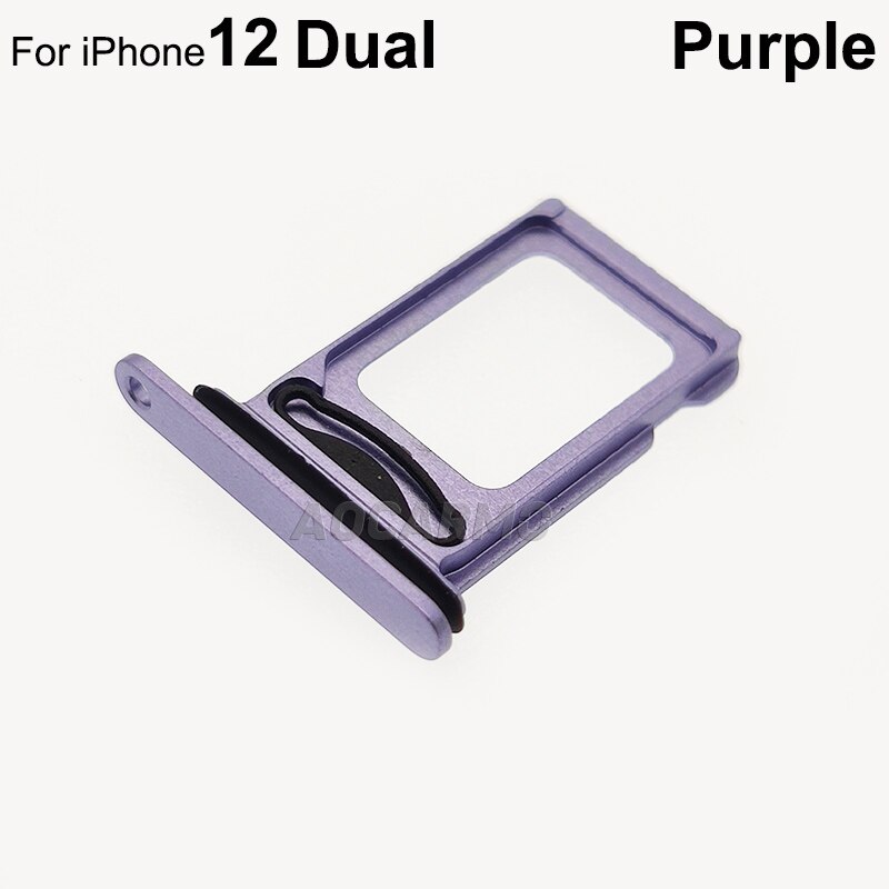 Aocarmo Dual Sim Lade Voor Iphone 12 Enkele Sim Card Slot Houder Vervanging Deel: Dual----Purple