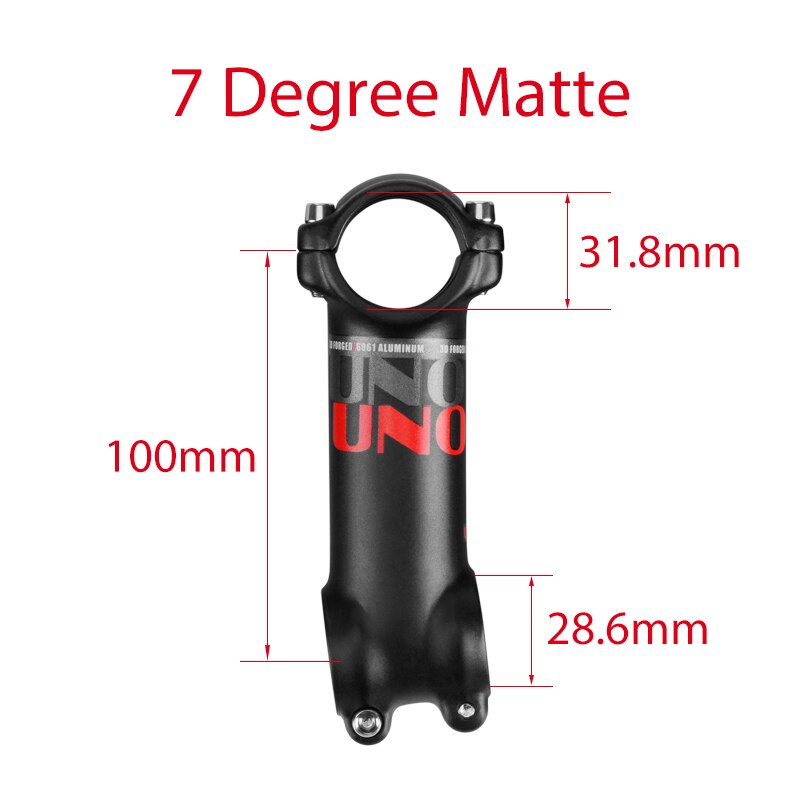 7Degree UNO Bicycle Stem Mountain Road Bike Stem Ultralight Stem 31.8mm Handlebar Stem 60 70 80 90 100 110 120 130mm Bike Stem: 31.8x100mm 7 red