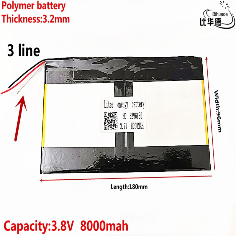 3296180 3.7v 8000mAh For Teclast X98 air 3G v99i Tablet PC Battery 3 wire Perfect of large capacity alternatives