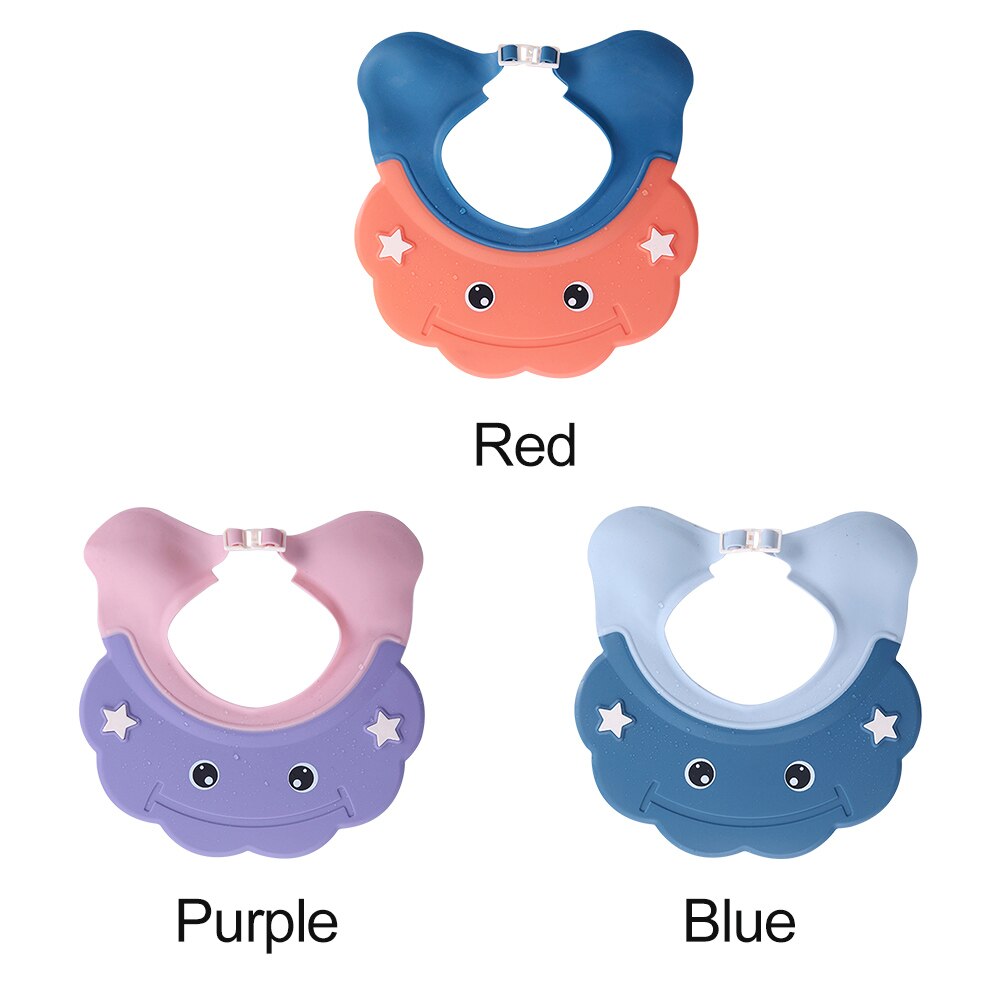 Visera de baño para lavar el pelo para niños, gorra con protección para las orejas, gorro ligero, ajustable, de silicona