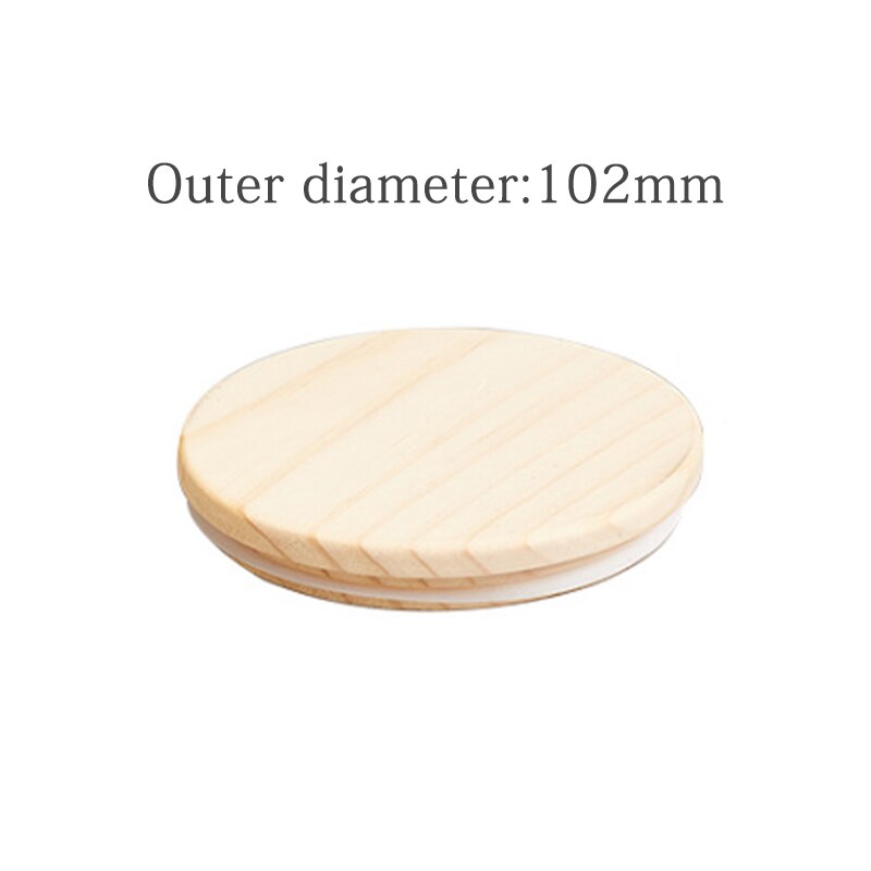 Natural Pine Wooden Cover Lid Reusable Kitchen Tissue Bottle Sealing Cap Canned Storage Mason Jar Lids Wide Mouth Cover Wood Lid: 102mm