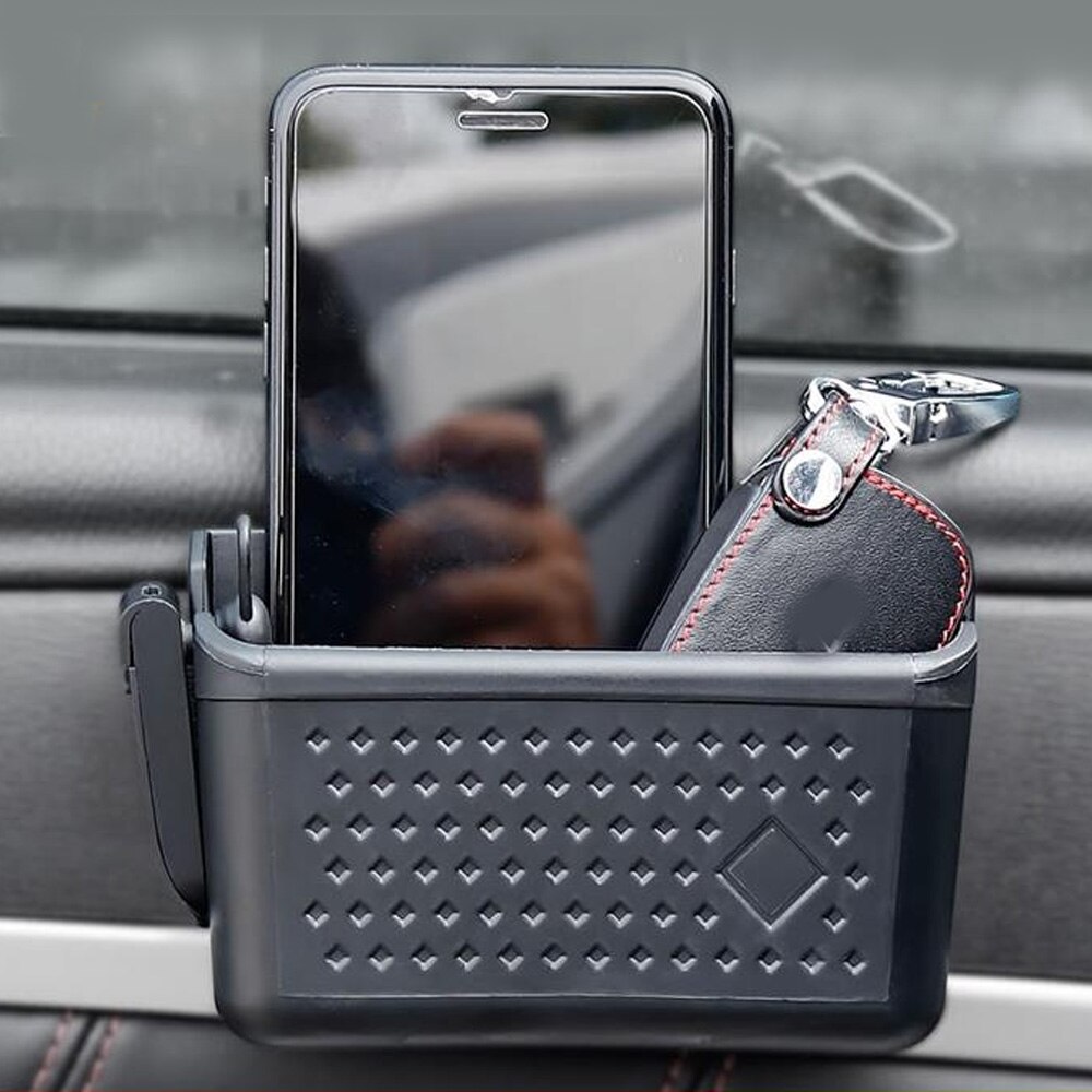 Universele Auto Mobiele Telefoon Compartiment Zelfklevende Pijler Pocket Card Mobiele Opslag Beugel Voor Auto Opslag
