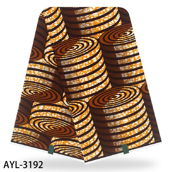Afrikansk ægte bomuldsmateriale voksprint stof afrikansk ankara voksstof til festkjole ayl -3189-3194: Ayl -3192