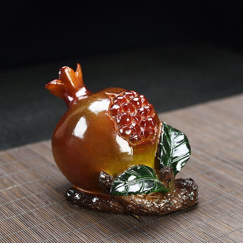 Color Changing Tea Pet Lychee Decoration Artware Decorations Tea Ceremony Kung Fu Tea Set Accessory Same Auspicious Fruit Lucky: Pomegranate