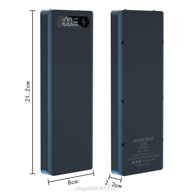 Detachable  qc 3,0 usb lcd display diy 10 x 18650 battery case power shell portable external box power  m26 21