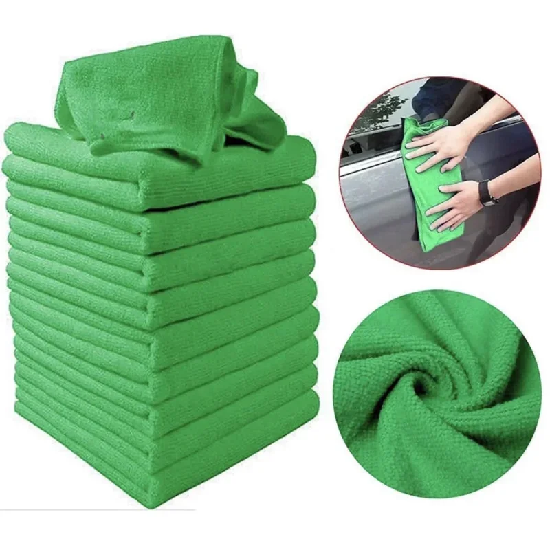 10 stücke grüNe weiche Mikro faser tücher Handtücher Mikro faser sauber Auto Auto Detail Wasch staub tuch für zu Hause Küche Reinigungs werkzeug