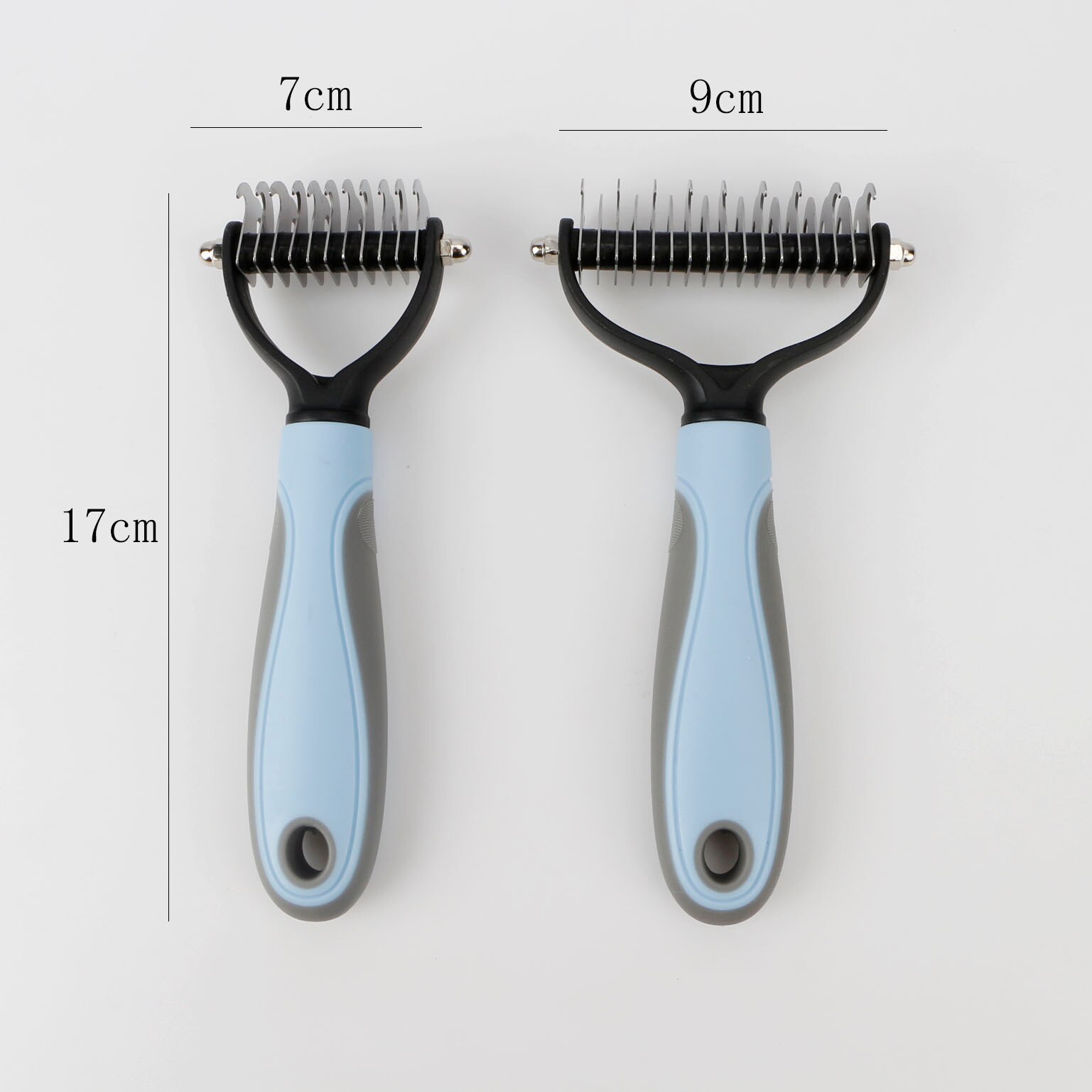 Bonzerpet Ontharing Kam Hond Kat Bont Trimmen Dematting Deshedding Roestvrij Grooming Brush Tool Lang Haar Blauwe Kleur