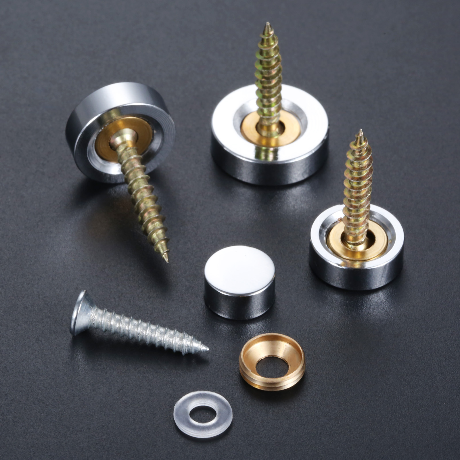 4 st dekor spegel spik solid koppar lock lock fästelement fixering speglar glas te bord garderob 10/14/16/18mm m/skruv+bricka