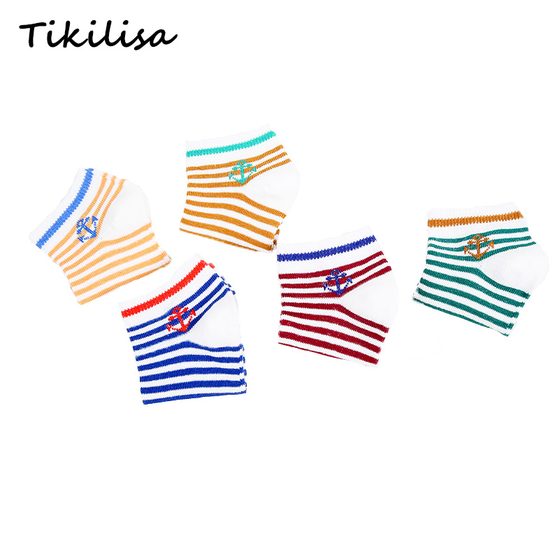 5 pairs los Neue Baumwolle Weiche Jungen Mädchen Socken Nette Anker Streifen Sterne Sommer Kinder Socken Baby Junge Stile warme Socken 1-9Y