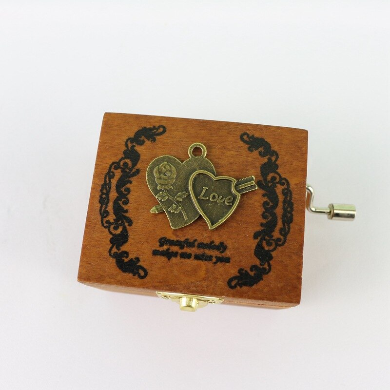 Nostalgish Over The Rainbow Music Box Hand Crank Houten