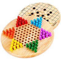 2 in 1 Holz Halma Gobang Bord Spiel freundlicher Party Spiel Spielzeug einstellen Tragbare Entwicklung Intelligenz Pädagogisches Spielzeug: Ursprünglich Titel