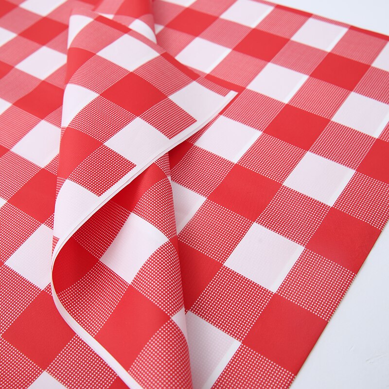 D&Z Red Plaid PE Disposable Table Cover 10pcs Christmas Year Party Supplies Desk Cloth